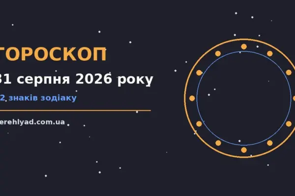 Гороскоп на 31 серпня 2026 року: ключові моменти дня про фінанси та особисте життя
